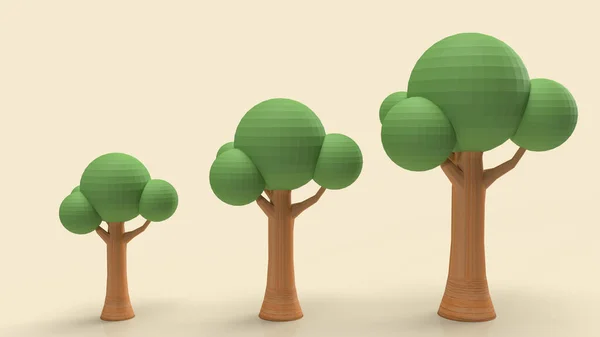 生態学や抽象概念のための明確な背景の木3Dレンダリング — ストック写真