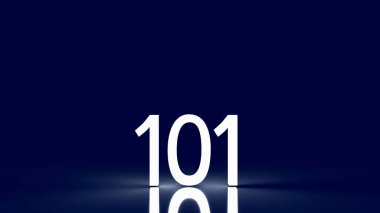 İş konsepti 3D görüntüleme için karanlıkta parlayan 101 numara