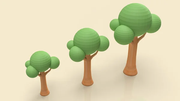 生态或抽象概念背景清晰的树3D渲染 — 图库照片