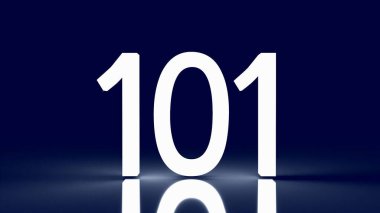 İş konsepti 3D görüntüleme için karanlıkta parlayan 101 numara