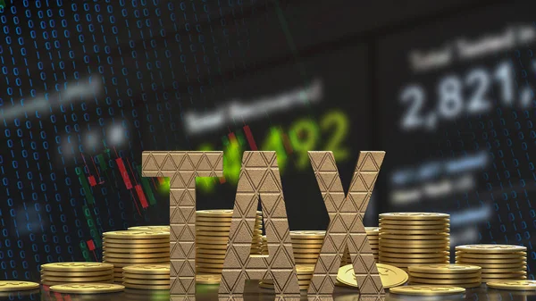 商业背景的税金币3D渲染 — 图库照片
