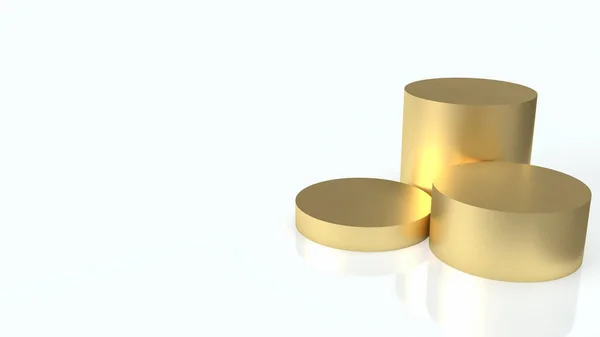 Oro Podio Sobre Fondo Blanco Para Presentación Concepto Negocio Renderizado — Foto de Stock