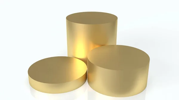 Gold Podium White Background Presentation Business Concept Rendering —  Fotos de Stock