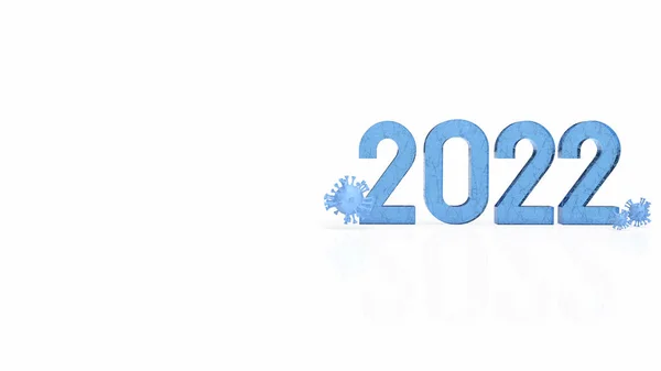 Number 2022 Virus White Background Sci Concept Rendering — Stock Fotó