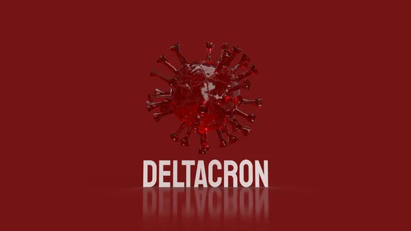 New Coronavirus Deltacorn Red Background Sci Outbreak Concept Rendering — Stock Photo, Image