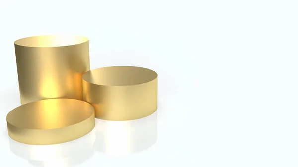 Gold Podium White Background Presentation Business Concept Rendering — Fotografia de Stock