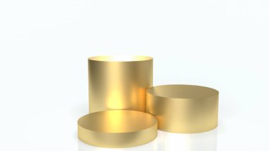 gold podium  on white background  for presentation  or business concept 3d rendering