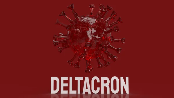 New Coronavirus Deltacorn Red Background Sci Outbreak Concept Rendering — Stock Photo, Image