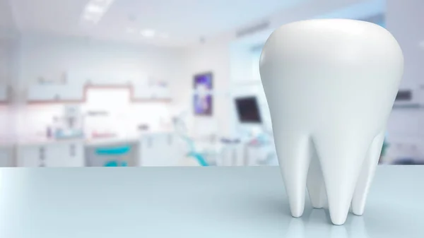 White Tooth Dentist Clinic Health Medical Concept Rendering — Fotografia de Stock