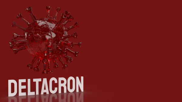 New Coronavirus Deltacorn Red Background Sci Outbreak Concept Rendering — Stock Photo, Image