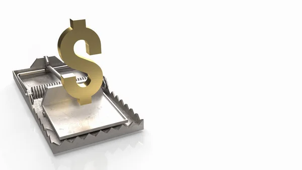 Gouden Dollar Symbool Een Val Voor Business Concept Rendering — Stockfoto