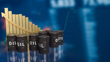 Petrol tankları ve iş arkaplanındaki altın çizelgesi 3D görüntüleme