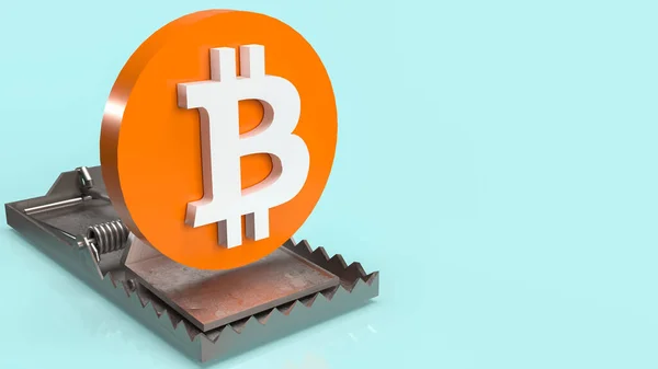 Şifreli Para Birimi Veya Konsepti Oluşturma Için Bitcoin Sembolü Tuzağı — Stok fotoğraf