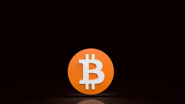 Simbolo Bitcoin Crypto Valuta Concetto Business Rendering — Foto Stock