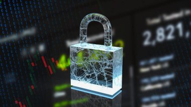 ana anahtar ya da iş arkaplan kavramına kilitlenme 3d oluşturma