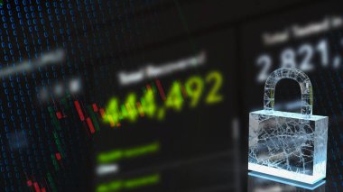 ana anahtar ya da iş arkaplan kavramına kilitlenme 3d oluşturma