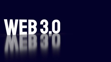 Teknoloji konsepti 3d oluşturma için Web 3.0 metin