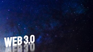 Teknoloji konsepti 3d oluşturma için Web 3.0 metin