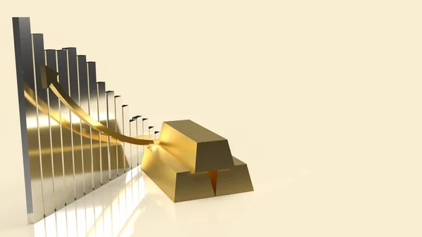 Zlatý Pruh Graf Pro Obchodní Koncept Vykreslování — Stock fotografie
