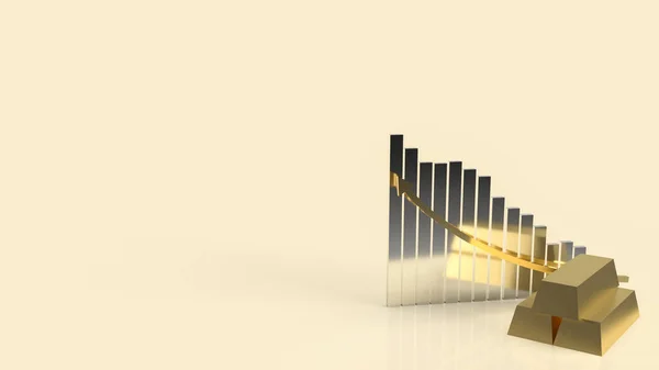 Gold Bar Chart Business Concept Rendering — Stock Photo, Image