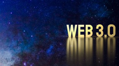 3D görüntüleme teknolojisi için altin metin Web 3.0 alan arkaplanı