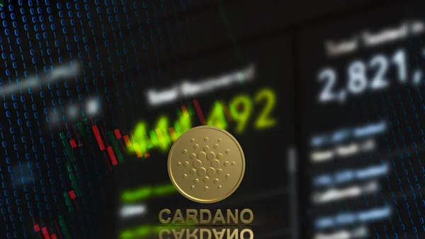 Monedas Cardano Ada Para Criptomoneda Concepto Tecnología Renderizado — Foto de Stock