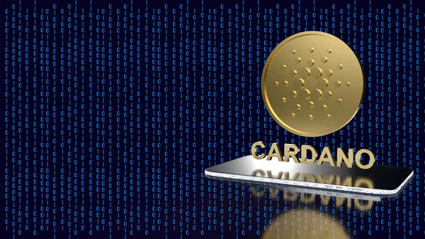 Cardano veya ada sikkeleri şifreleme para veya teknoloji kavramı 3D oluşturma
