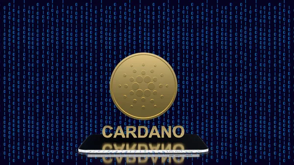 Cardano veya ada sikkeleri şifreleme para veya teknoloji kavramı 3D oluşturma