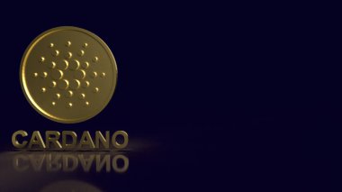 Cardano veya ada sikkeleri şifreleme para veya teknoloji kavramı 3D oluşturma