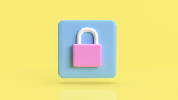 セキュリティコンセプトのためのピンクのマスターキー3Dレンダリング — ストック写真