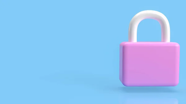 セキュリティコンセプトのためのピンクのマスターキー3Dレンダリング — ストック写真