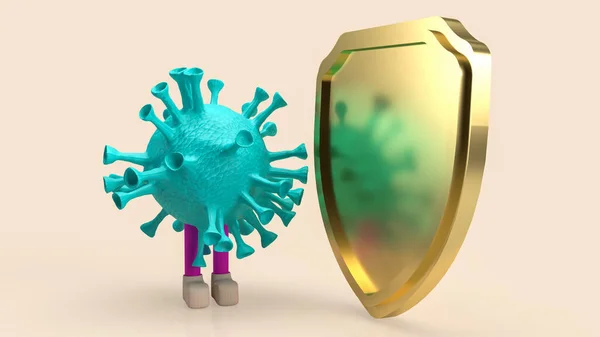 Virus Shield Medical Sci Content Renderin — Stock Photo, Image