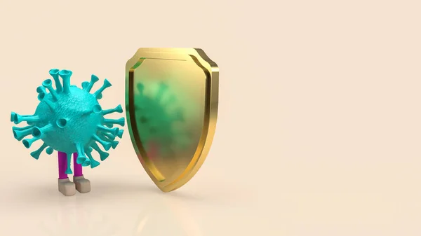 Virus Shield Medical Sci Content Renderin — Stock Photo, Image