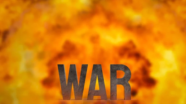 War Metal Text Fire Bomb Background Rendering — Stock Photo, Image