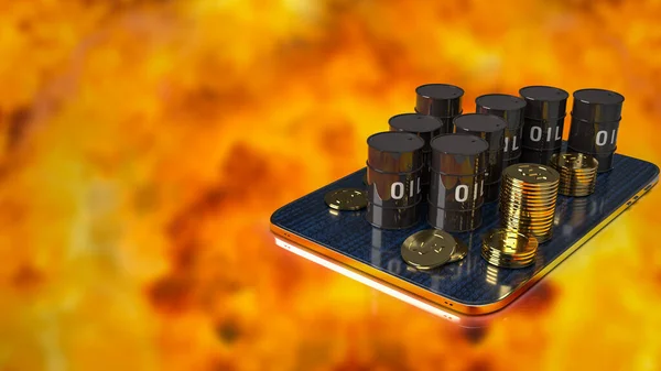 Petrol Tankı Altın Sikkeler Gaz Konsepti Oluşturma Için Tablet Üzerinde — Stok fotoğraf