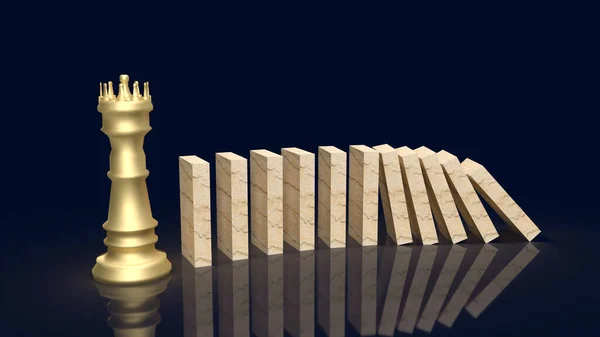 Ρήγας Σκάκι Και Ντόμινο Ξύλου Για Την Επιχειρηματική Έννοια Απόδοση — Φωτογραφία Αρχείου