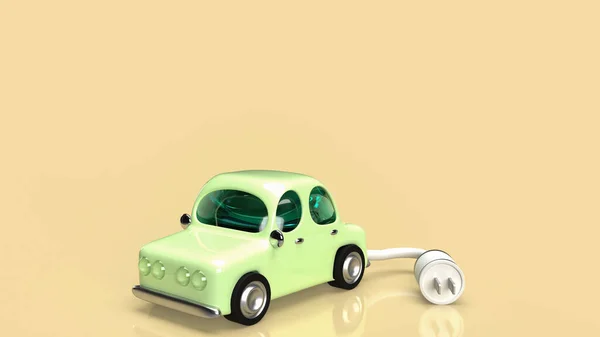 Mobil Dan Listrik Plug Untuk Eko Atau Sistem Mobil Rendering — Stok Foto