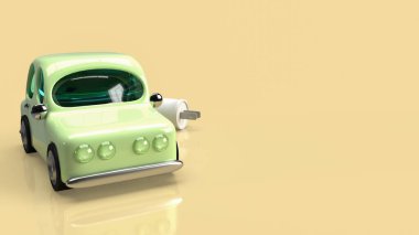 eko ya da otomobil sistemi 3D oluşturma için otomobil ve elektrik prizi
