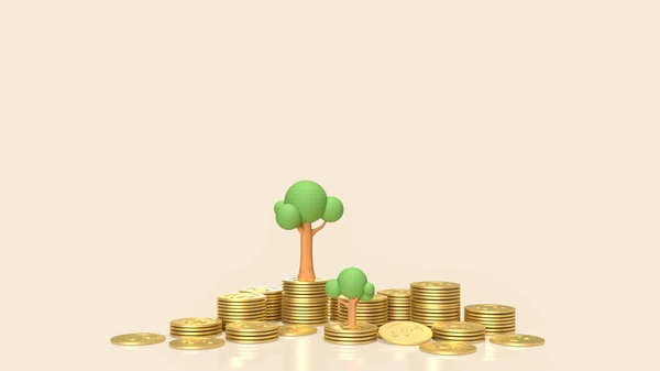 Tree Gold Coins Business Concept Rendering — Stock Photo, Image