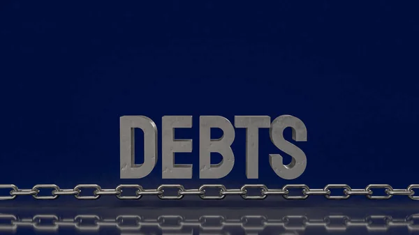 Debt Text Chain Business Concept Rendering — Stock Photo, Image