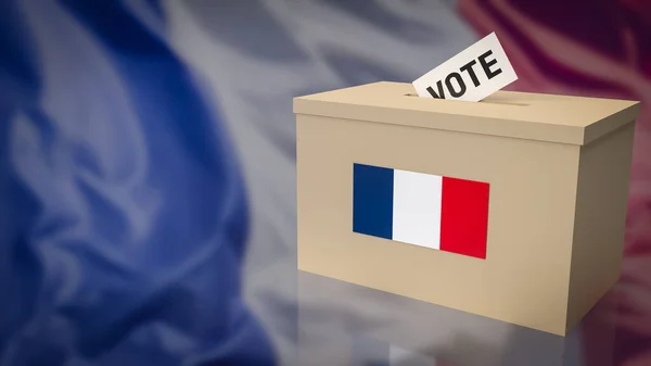 Box Vote Card French Presidential Election Rendering — Stock Photo, Image