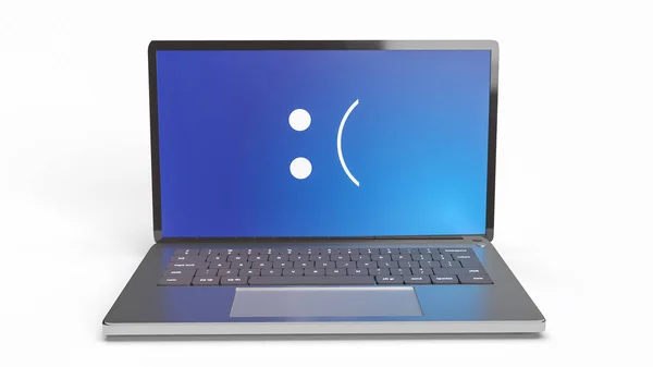 Dizüstü Bilgisayarda Mavi Ekran Hatası Gösterilirken — Stok fotoğraf