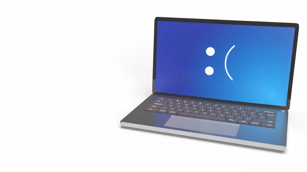 Blue Screen Fehler Auf Dem Laptop Rendering — Stockfoto