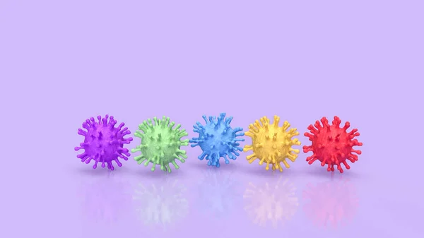 Многоцветный Вирус Научной Медицинской Концепции Рендеринга — стоковое фото