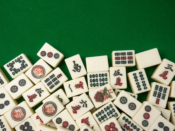 Mahjong Stole Starověké Asijské Deskové Hry Close Image — Stock fotografie