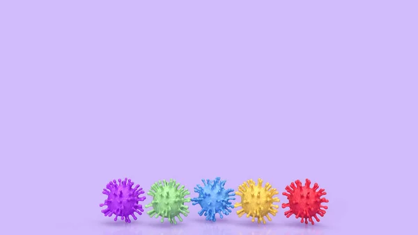 Virus Multicolor Para Sci Concepto Médico Renderizado — Foto de Stock