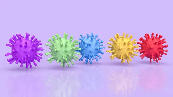 Многоцветный Вирус Научной Медицинской Концепции Рендеринга — стоковое фото