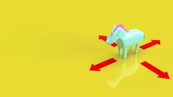 Unicorn Arrow Business Concept Renderin —  Fotos de Stock