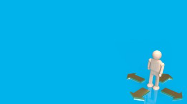 iş konsepti 3D görüntüleme için insan ve ok noktası