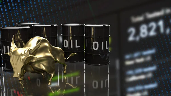 Нафтовий Бак Золотий Бик Бізнес Концепції Рендерингу — стокове фото